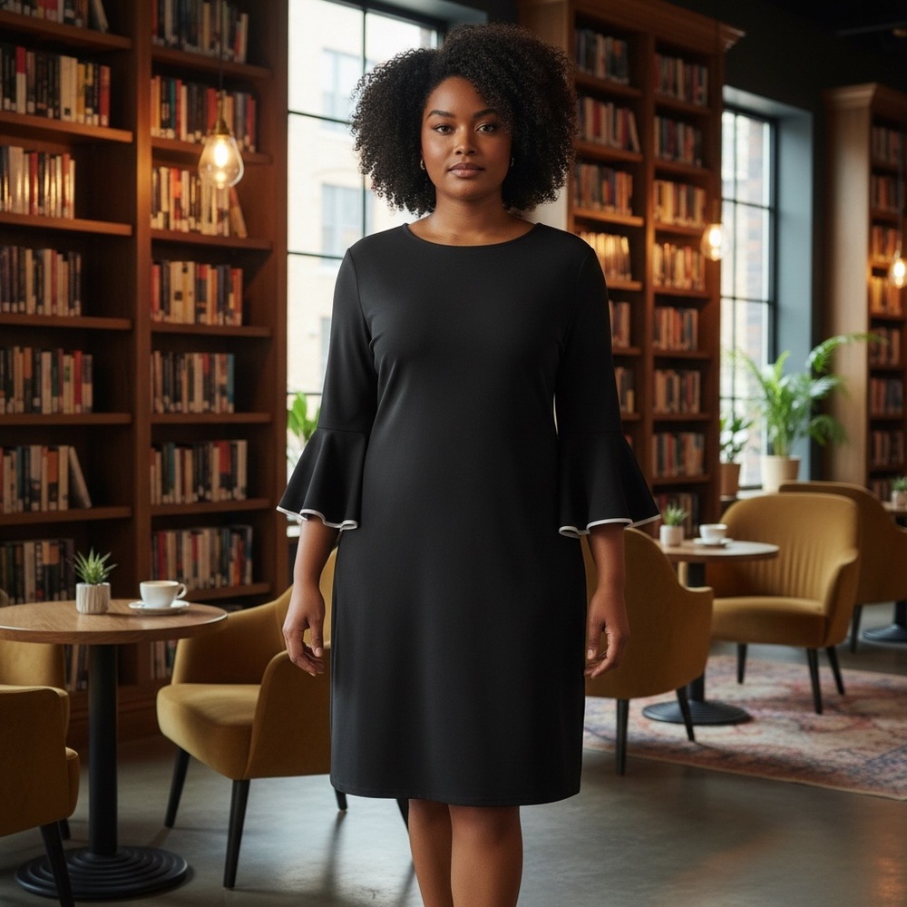 MAHEE Elegant Black Flared Sleeve dress size xlarge